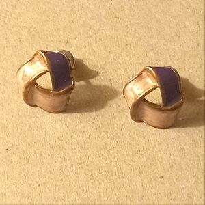 Purple Enamel Vintage Earrings